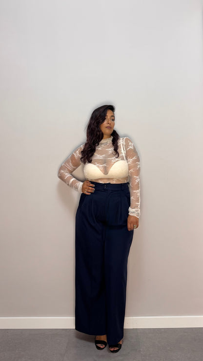 Maglia Aria Macramé Bianco 2612