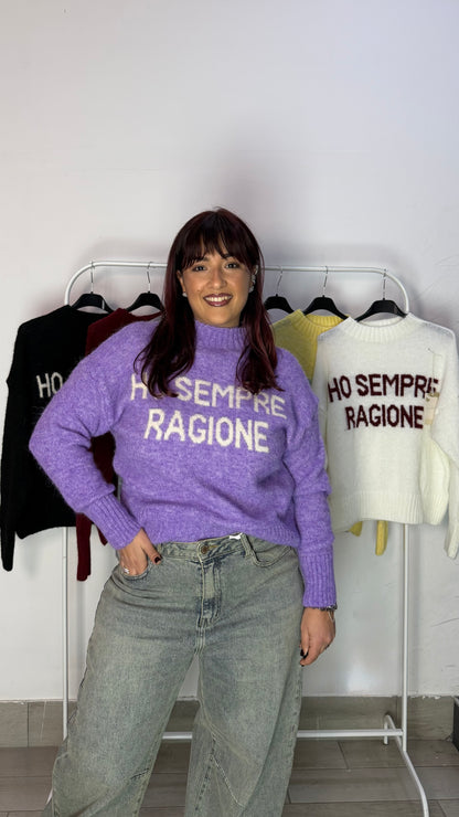 Maglioncino Ho Sempre Ragione Viola 3071