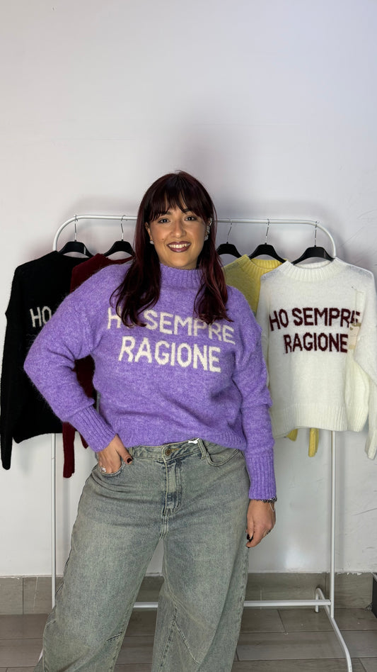 Maglioncino Ho Sempre Ragione Viola 3071