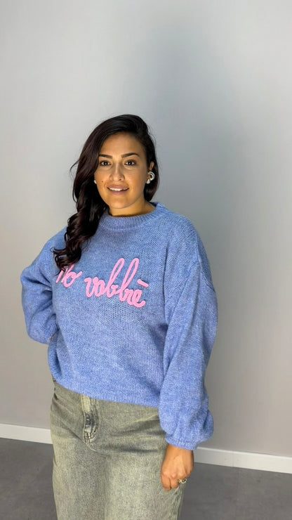 Maglioncino No vabbè azzurro 2702