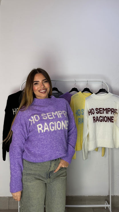 Maglioncino Ho Sempre Ragione Viola 3071