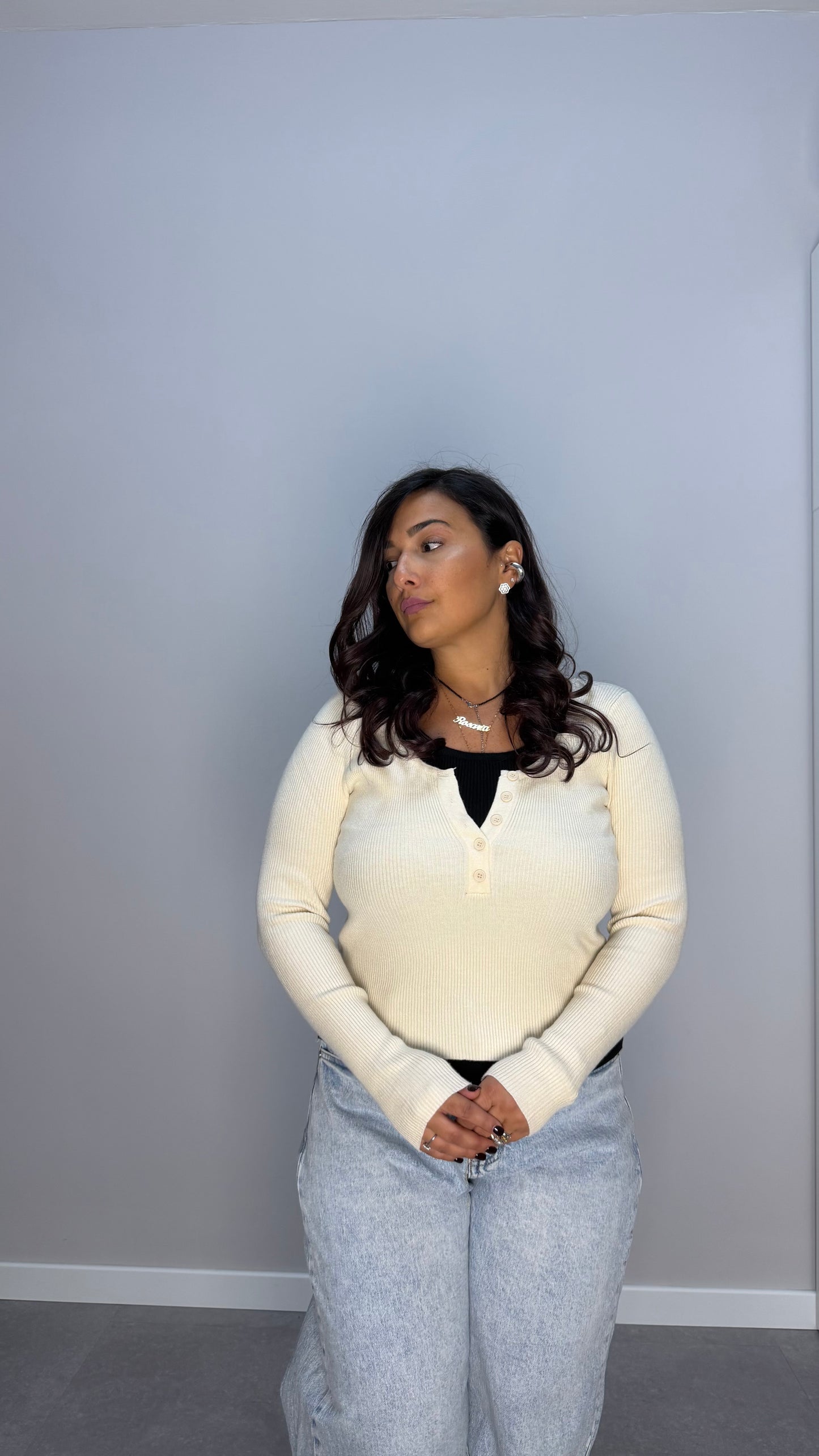 Maglioncino Dual Soul panna 1516