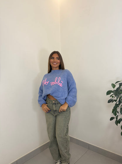 Maglioncino No vabbè azzurro 2702