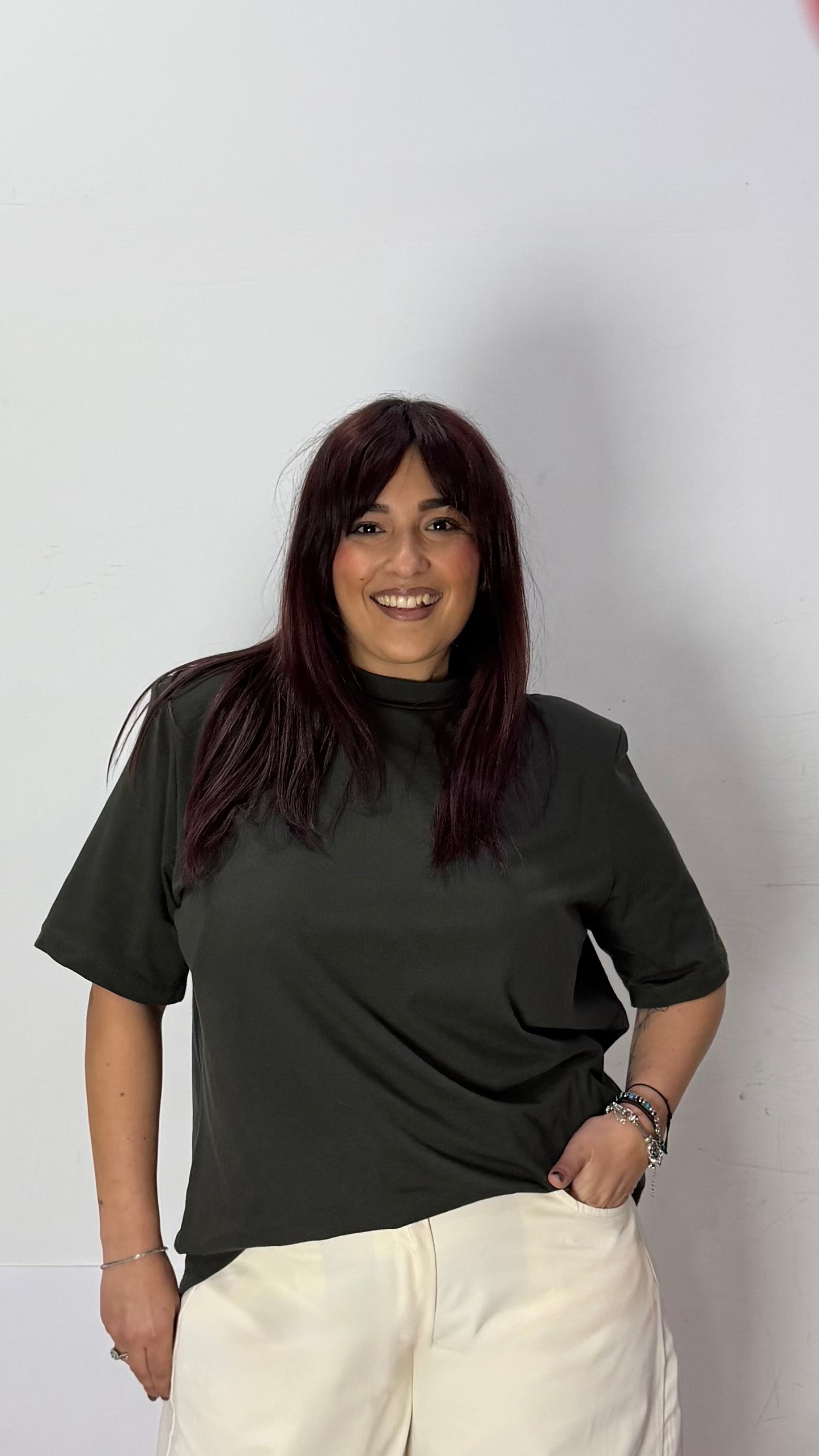 T-Shirt Power Tee mezza manica con spalline Verde 5571