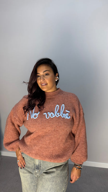 Maglioncino no vabbè rosa 2702