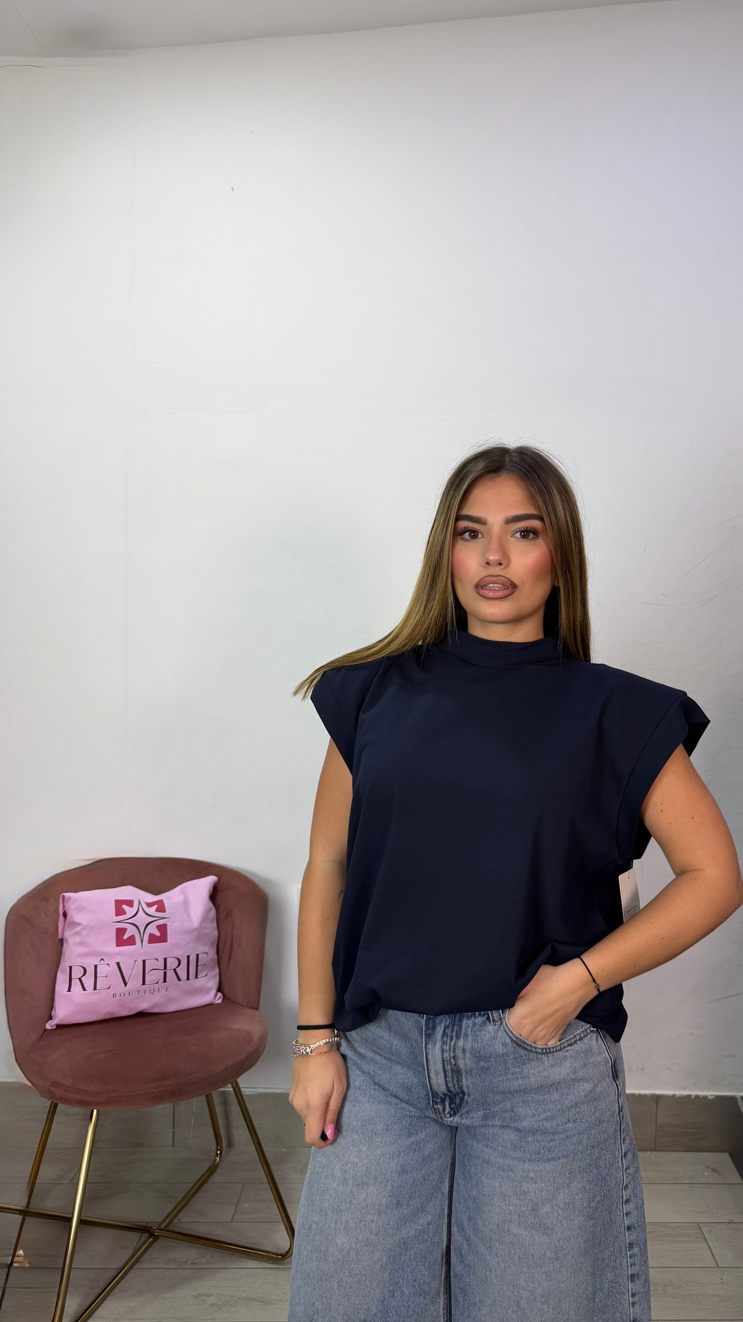 T-Shirt Nala con spalline Blu GM44