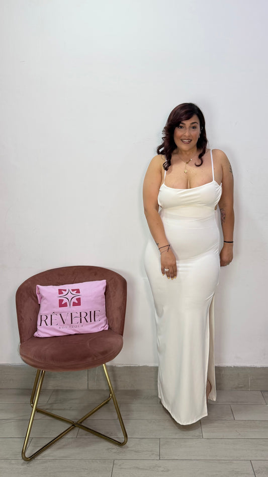 Dress Daisy Bianco in Lycra con arriccio 9960