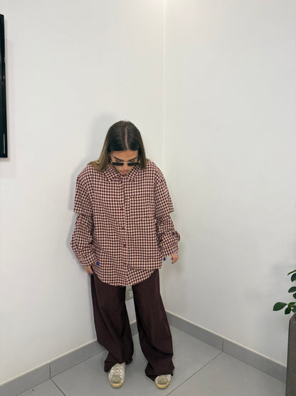 Camicia Selvaggia in Flanella Bordeaux 2640