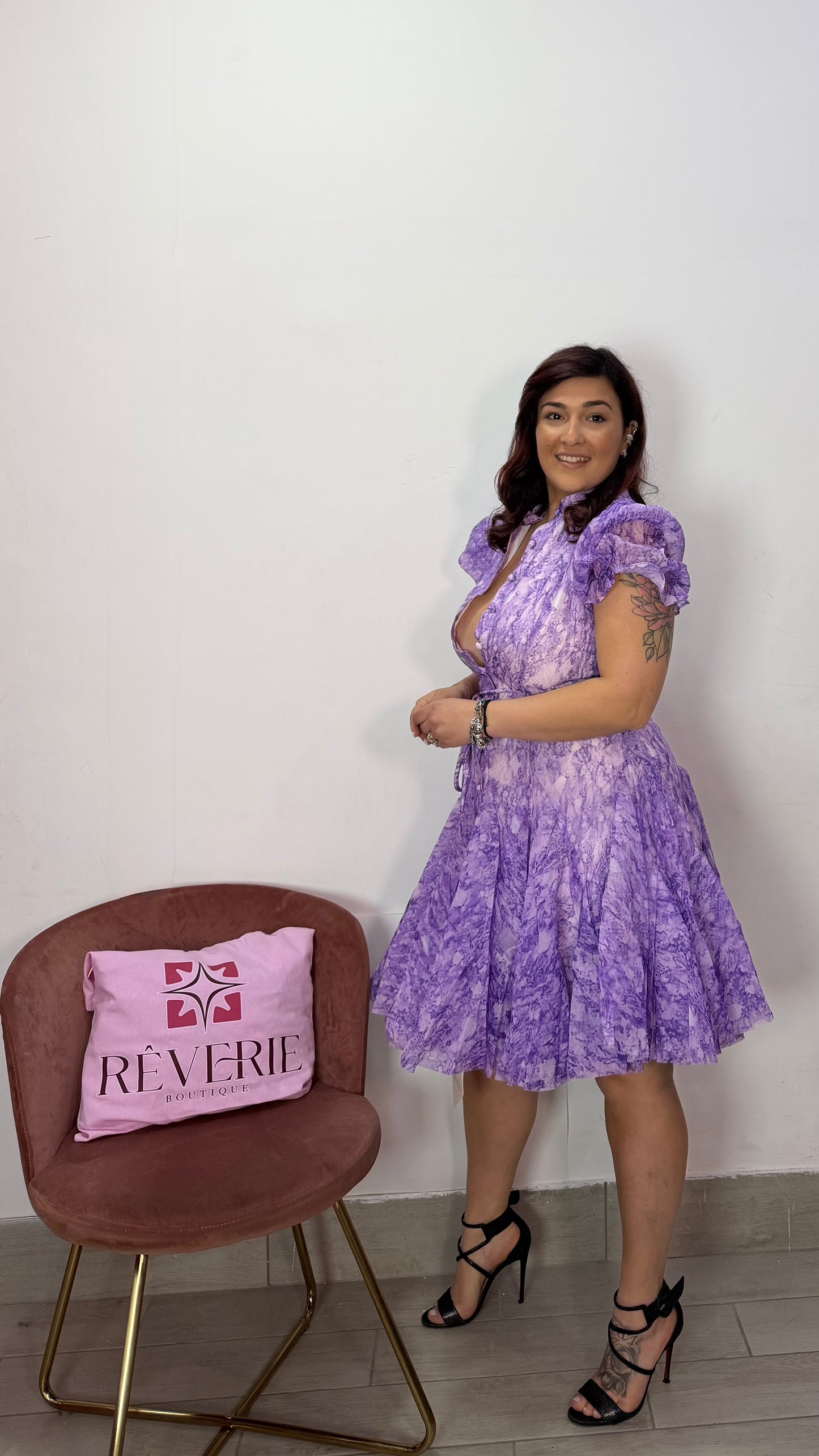 Dress Wisteria Viola con Laccio 2601-1