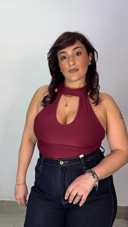 Body Destino Bordeaux in Lycra