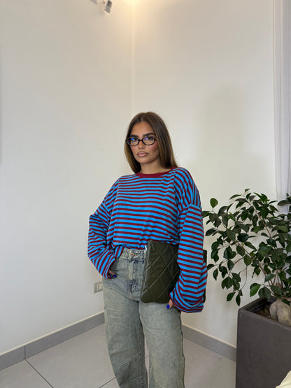 T-shirt Raya Oversize Blu F1109