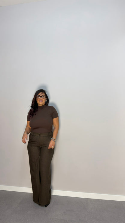 Pullover Solea Marrone Top Quality Lana rasata EM2190