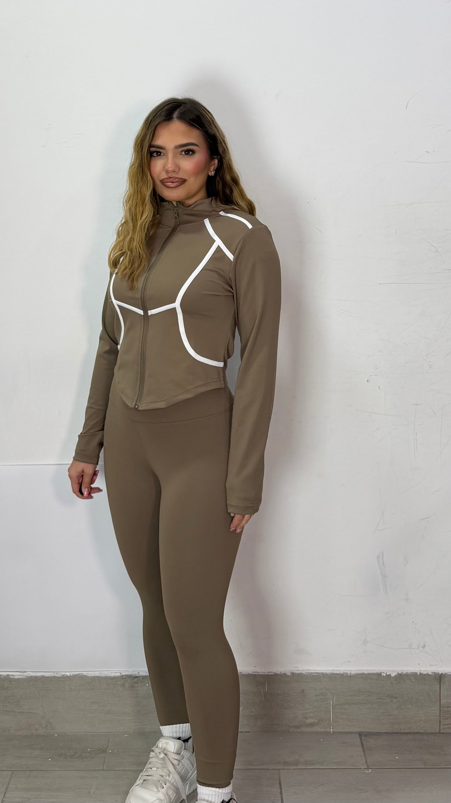 Coordinato Set Run in Lycra Verde Oliva RTT59279