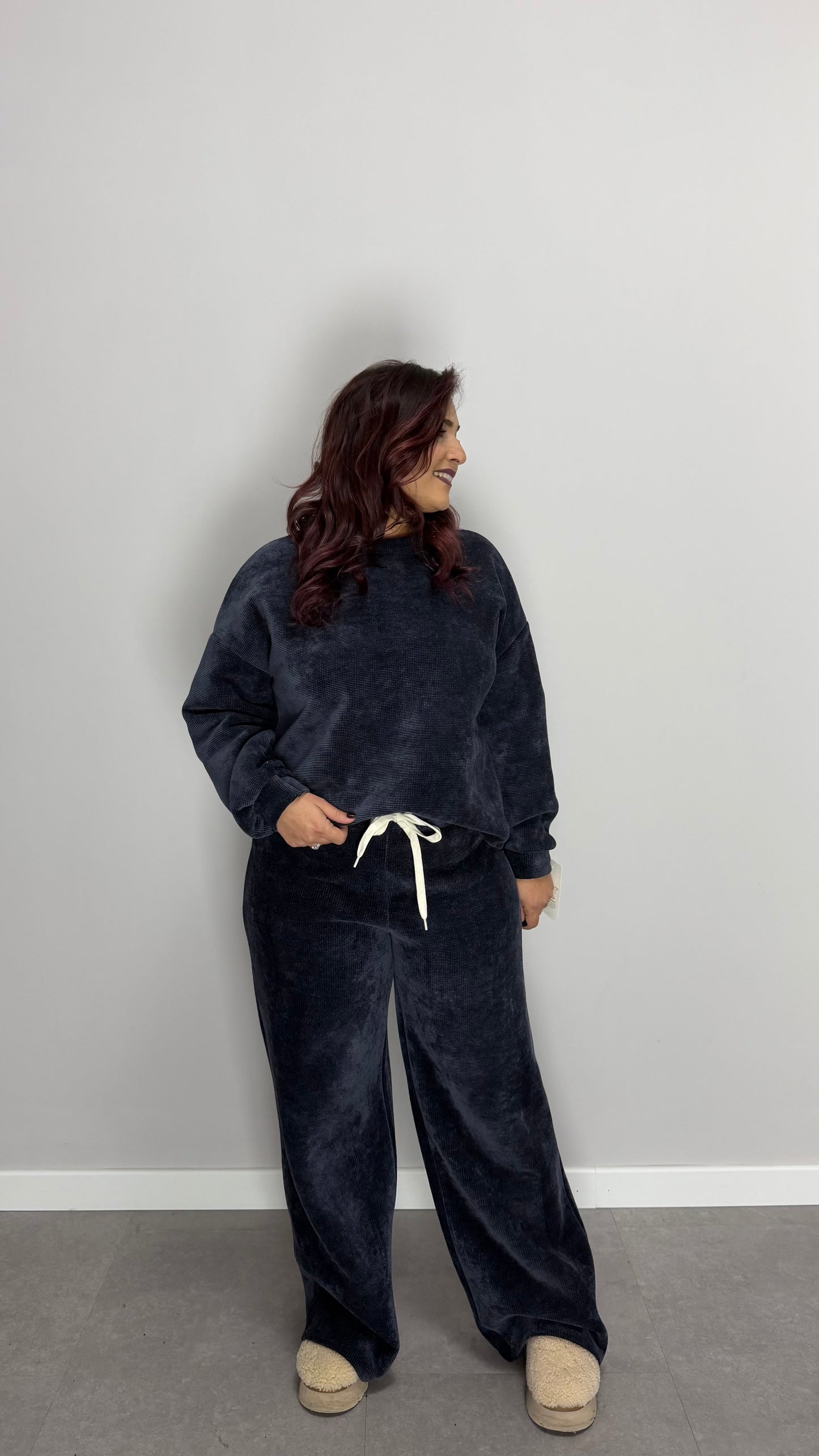 Coordinato in Tuta Vellux Blu con Pantalone a zampa V440