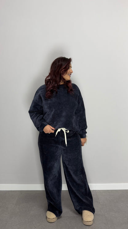 Coordinato in Tuta Vellux Blu con Pantalone a zampa V440