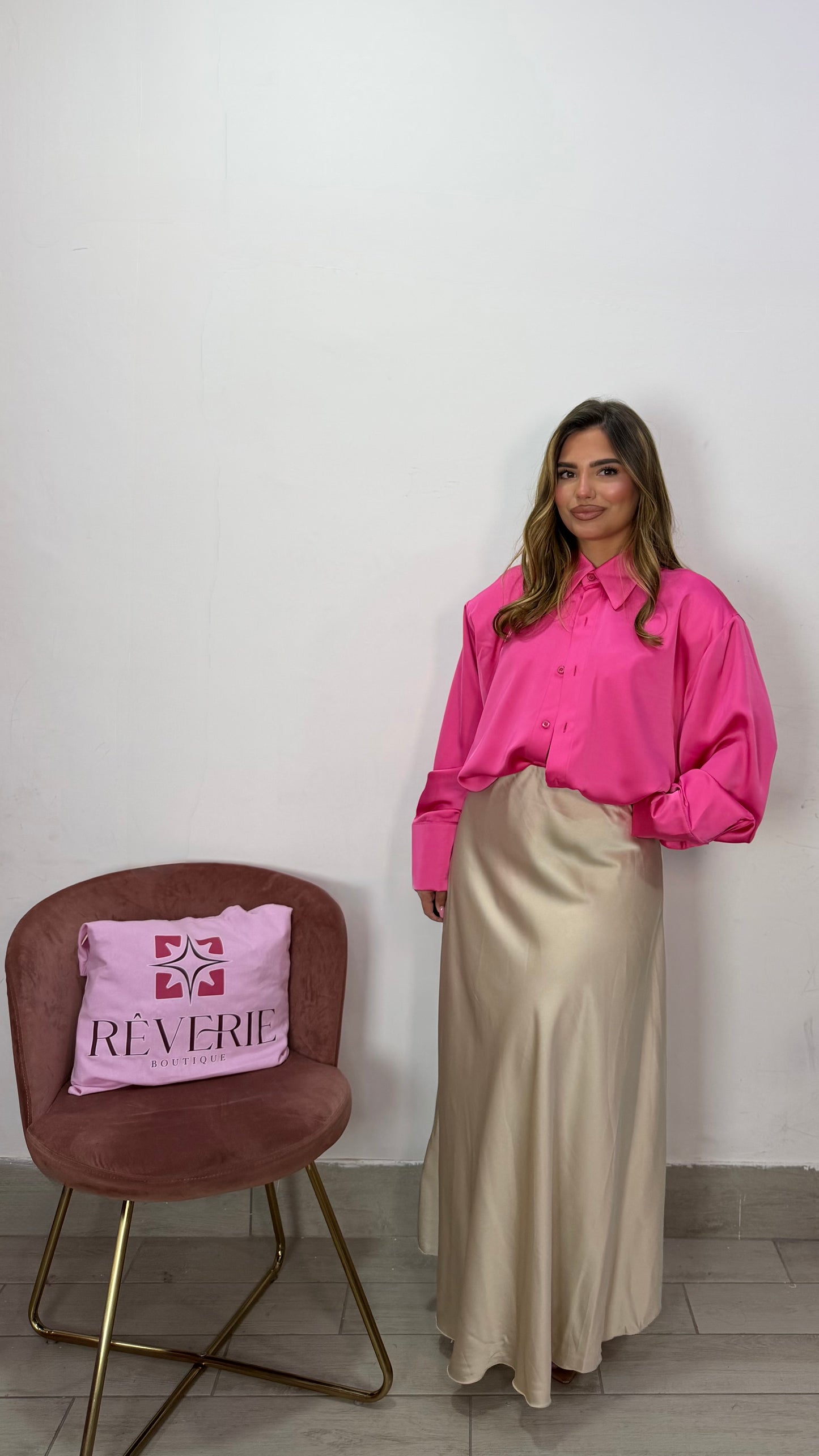 Gonna Satin Beige in raso 3390