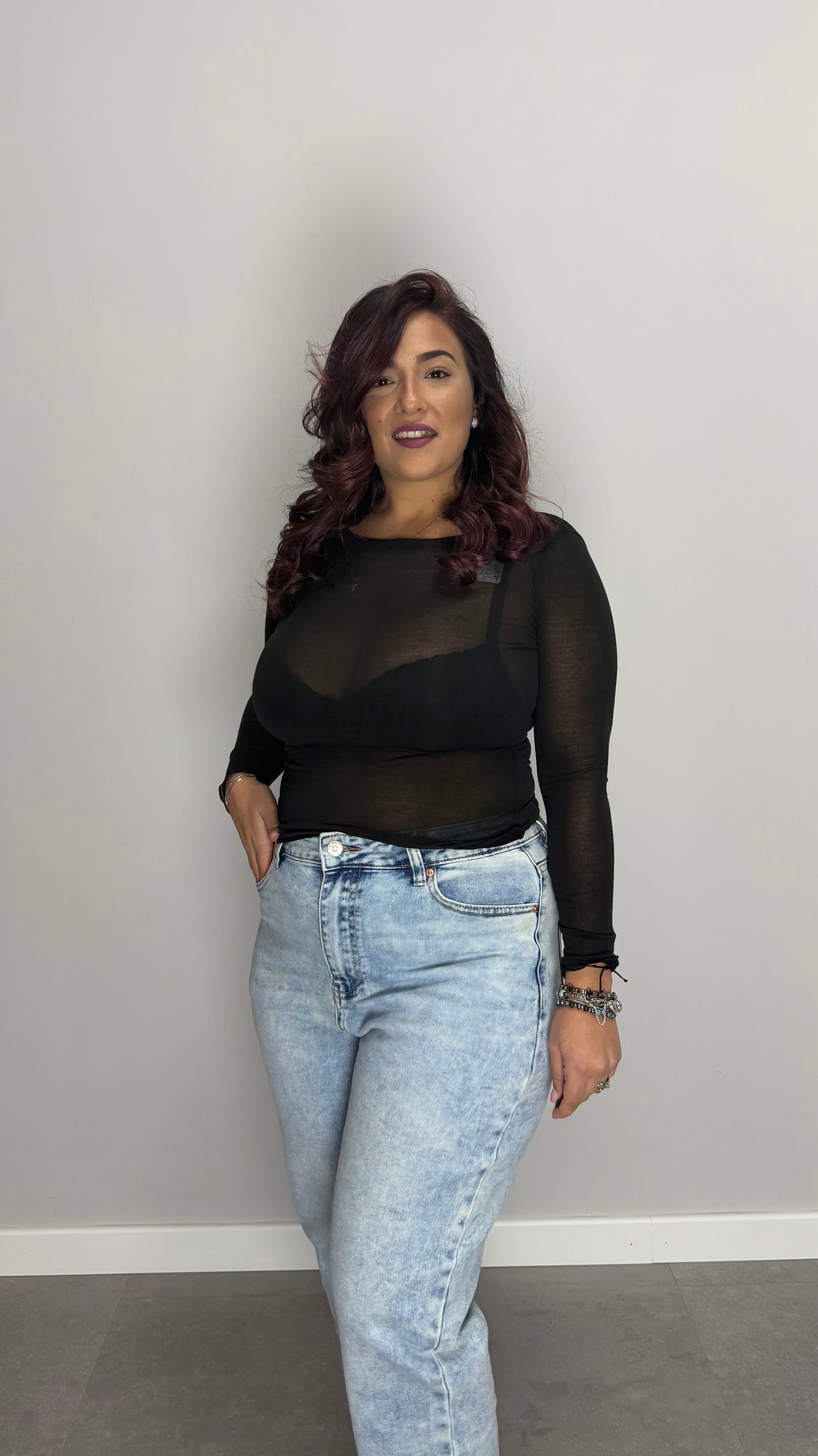 Shirt Velatissime scollo a barca Nera 37981