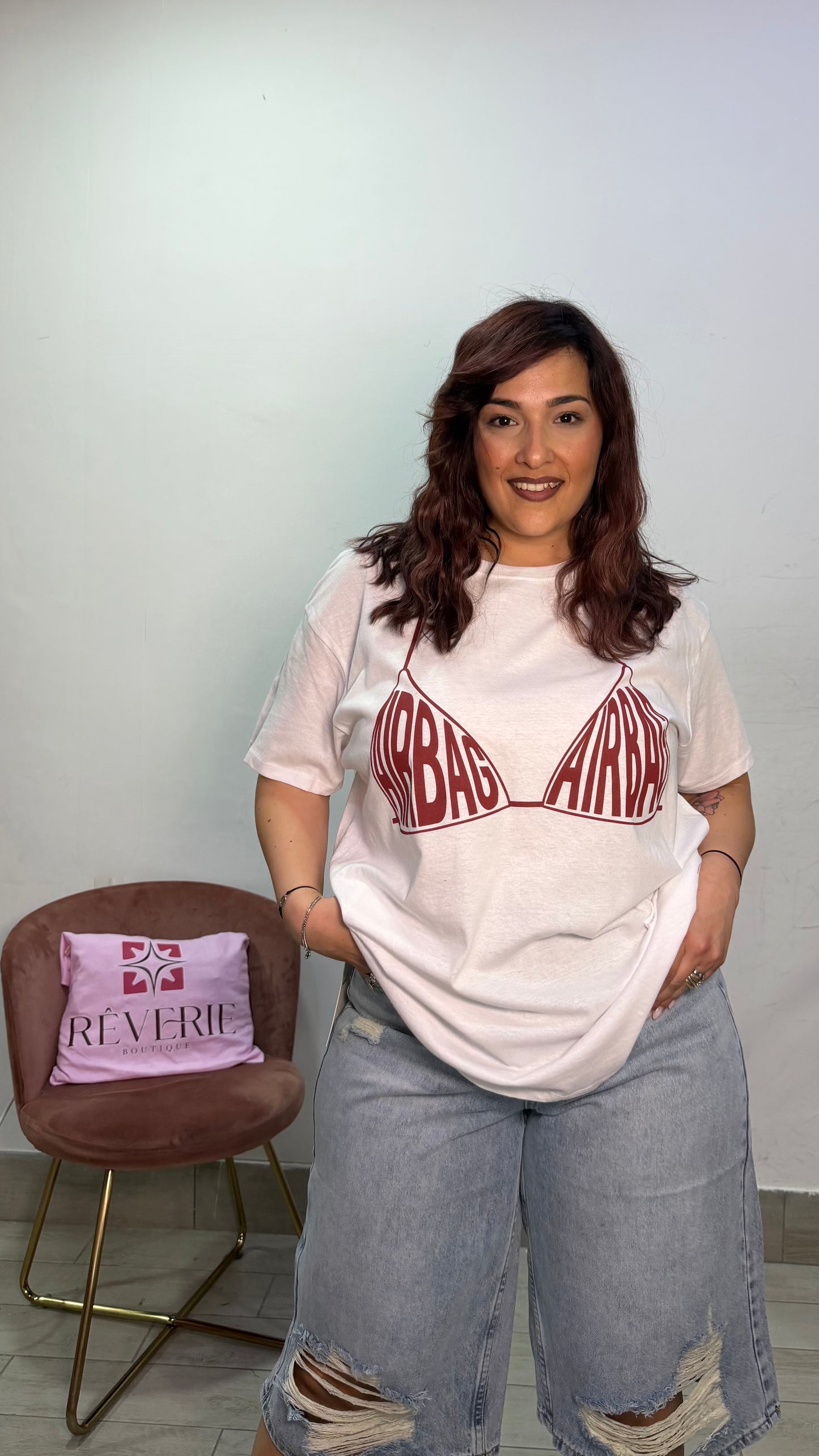 T-Shirt AirBag Bianca oversize FY44