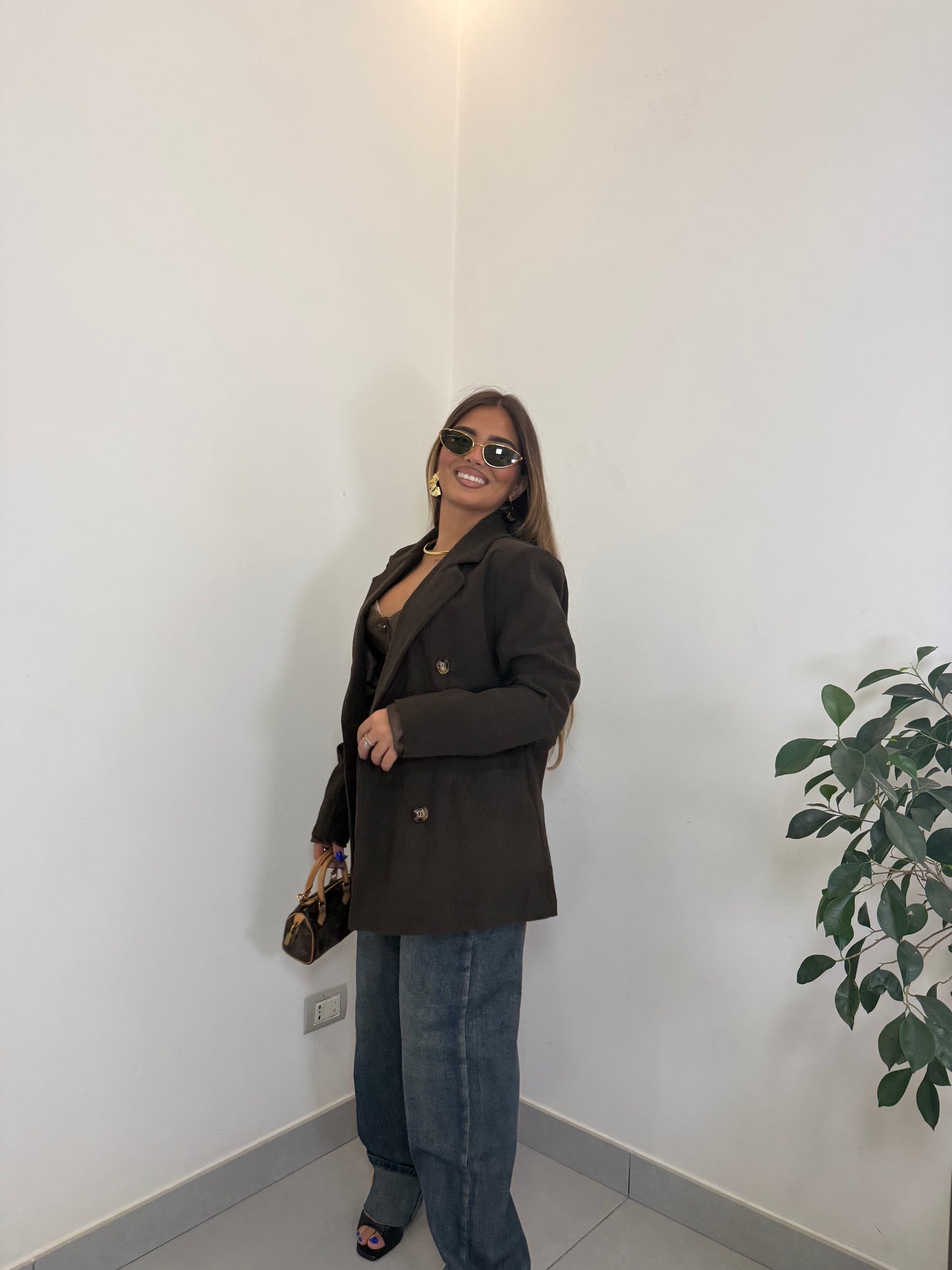 Giacca Cordelia in velluto Marrone 251017