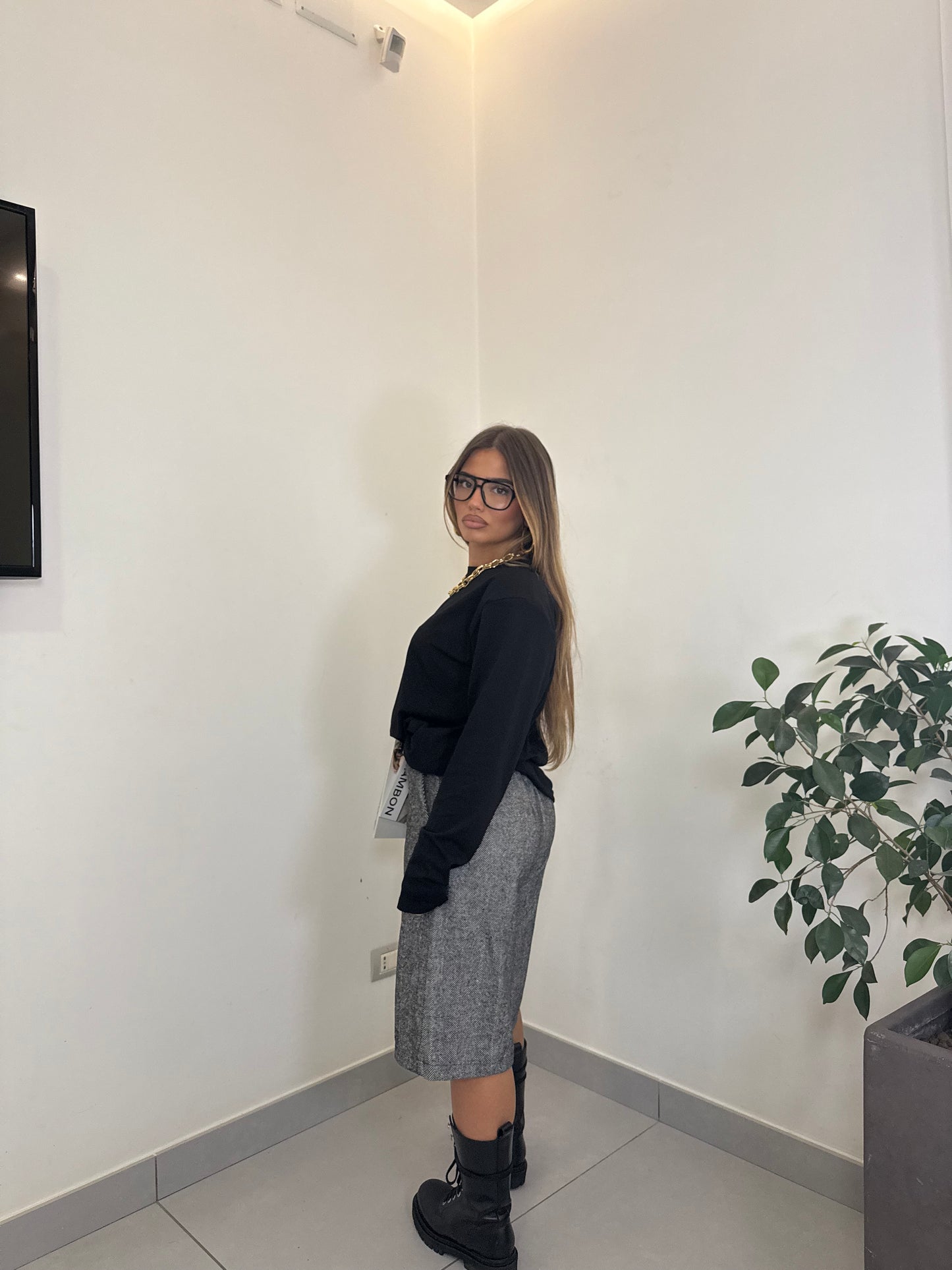 Bermuda Auster in lana Grigio 90316