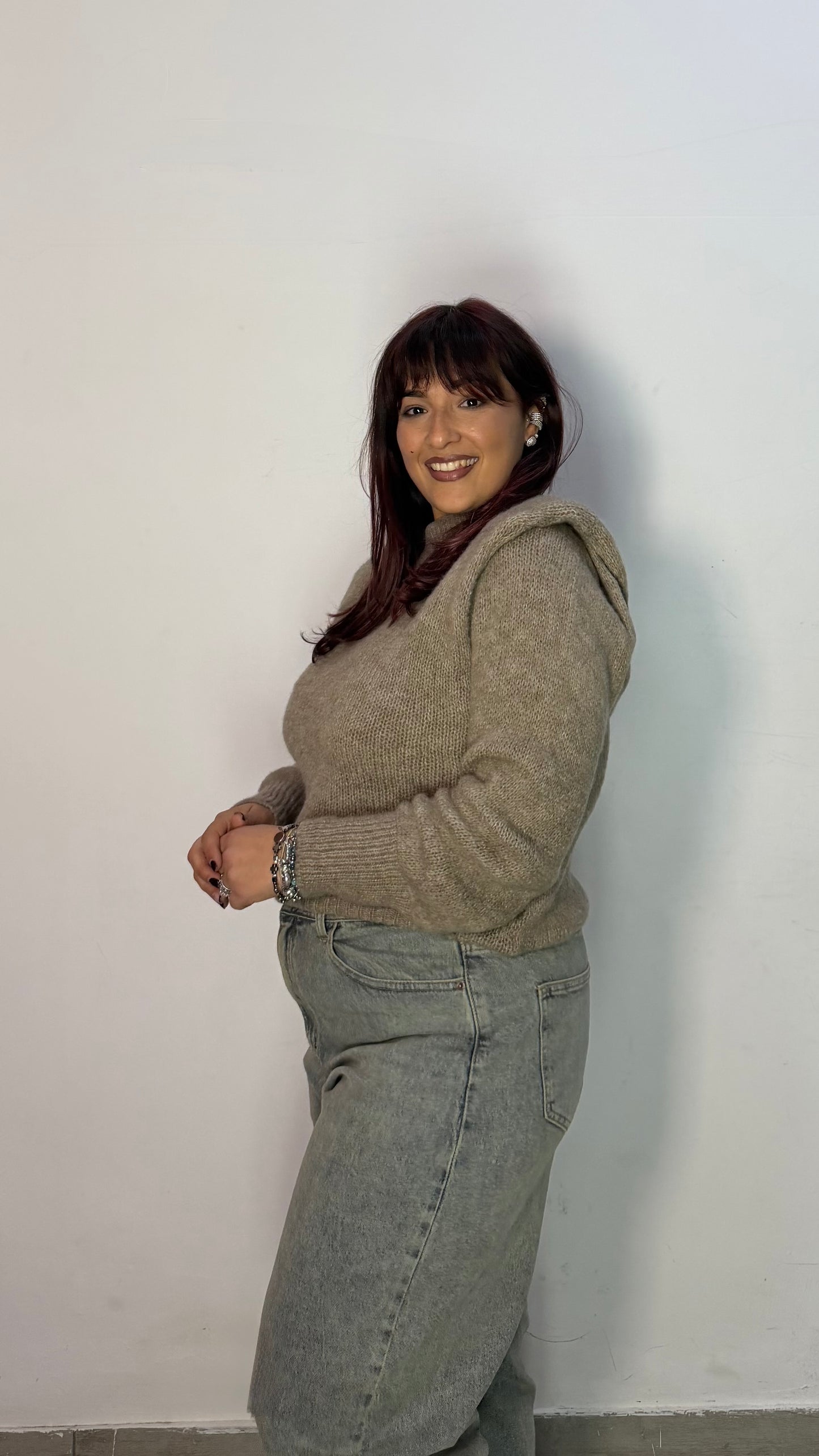 Maglioncino Tessa Fango con Spallina 3101