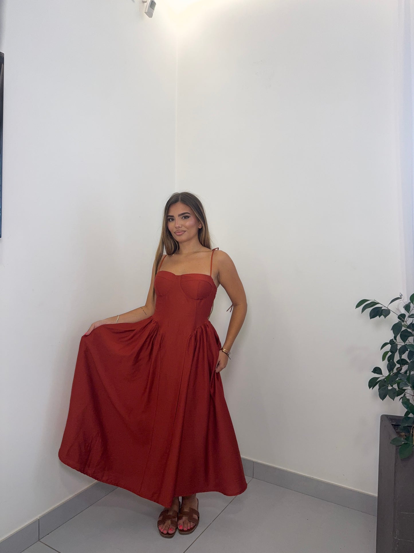 Dress Flora Ruggine 6005