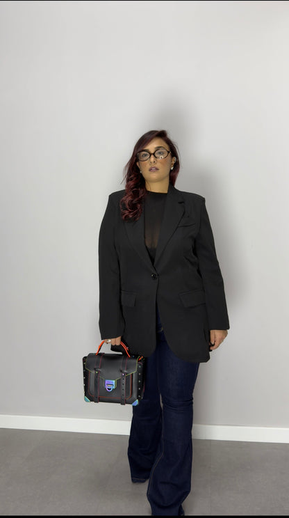 Giacca Moné Nera un Bottone M11035