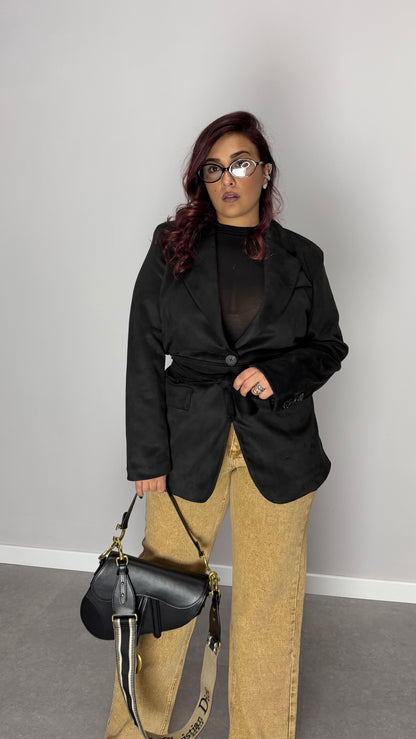 Giacca Suede Scamosciata Nera M11137