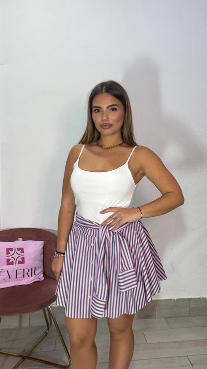 Top Fresia Bianca con bretelle sottili by Lumina LC240021