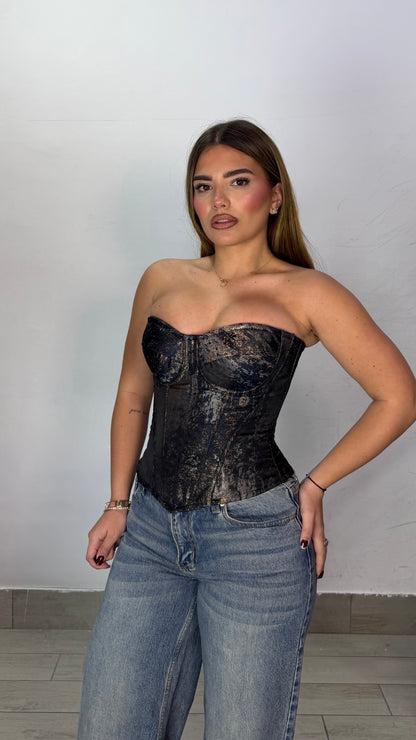 Corsetto Francesca Marmorizzato Blu 3237