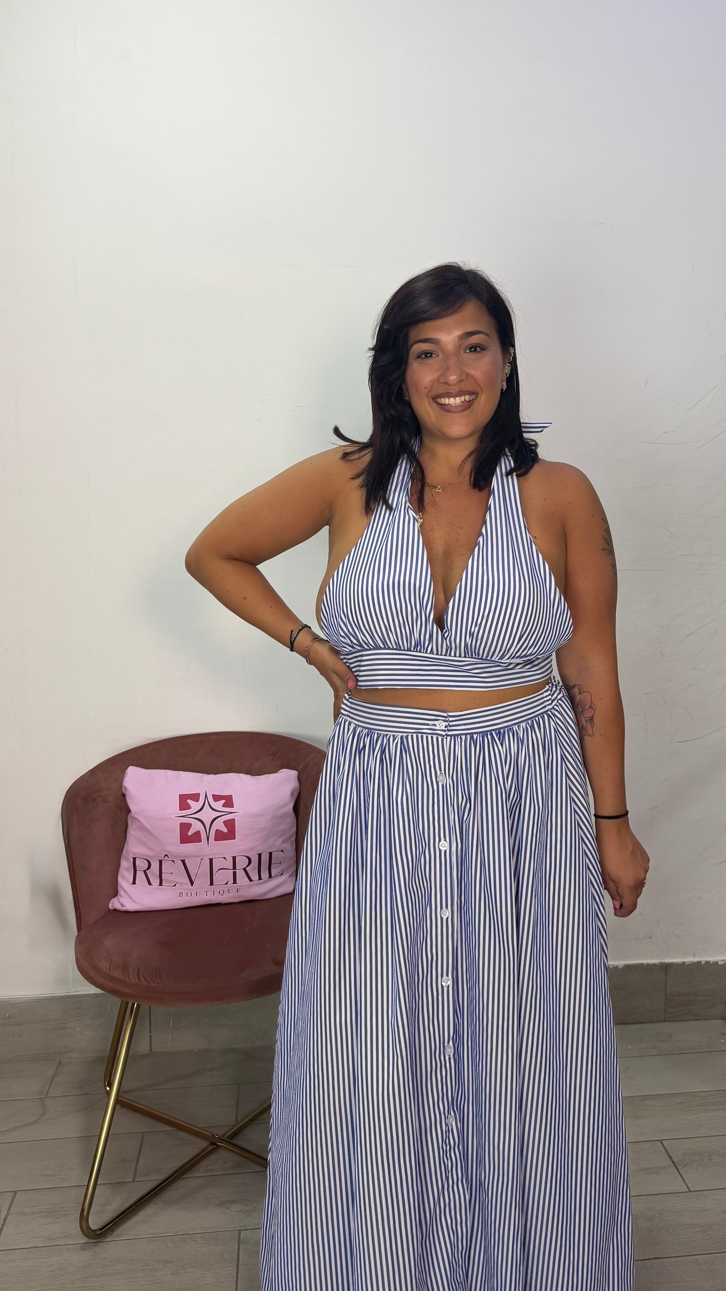 Coordinato Coco A Righe Blu 44C