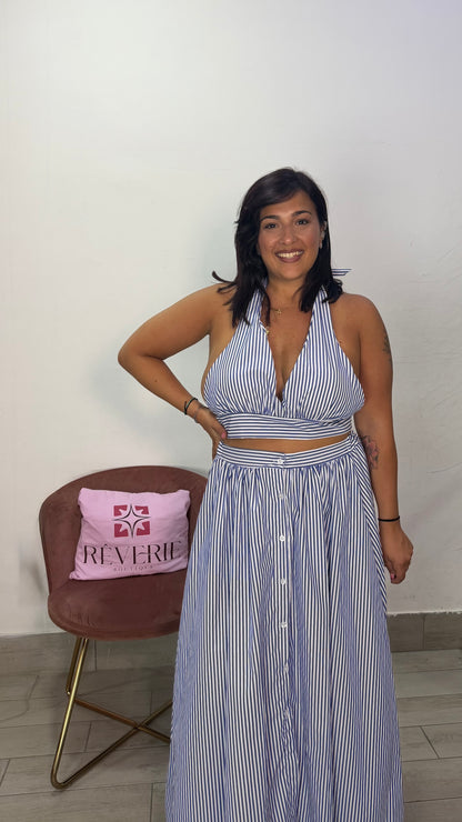 Coordinato Coco A Righe Blu 44C