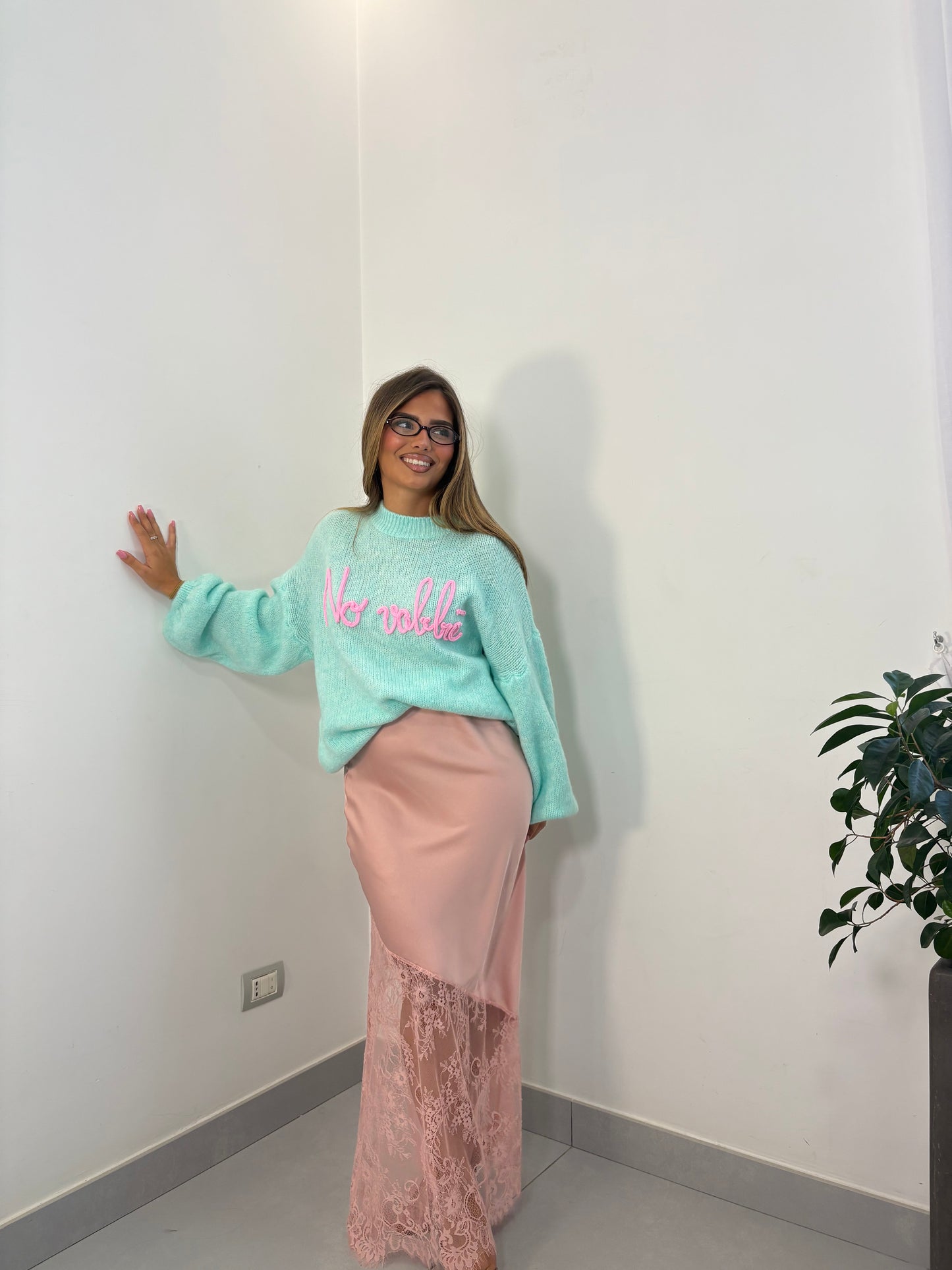 Maglione No Vabbè  Verde Acqua DS2702