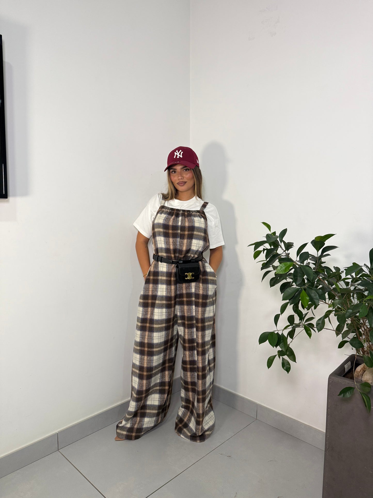 Salopette in Flanella Checkland Marrone 25696