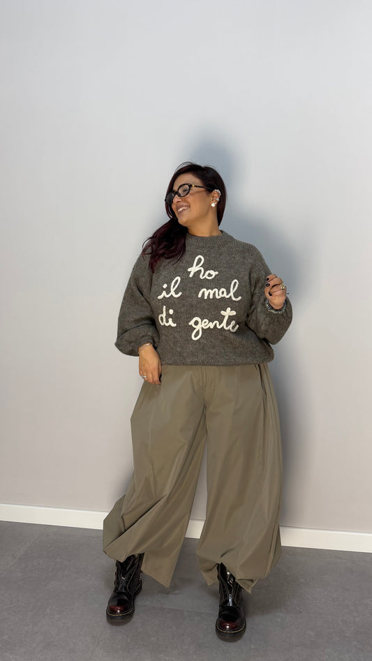 Maglioncino Ho il mal di gente Fango in lana 2903