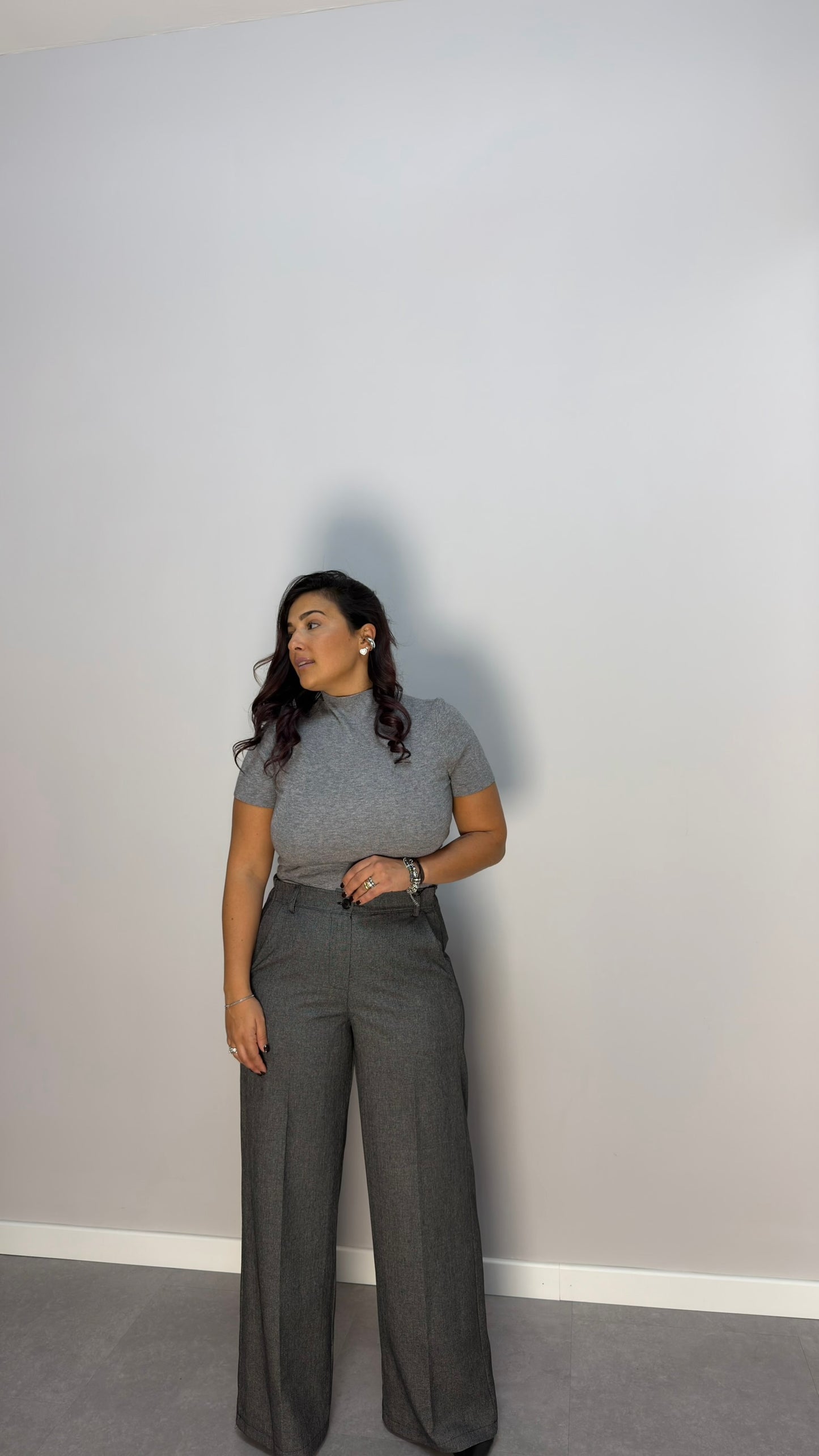 Pullover Solea Grigio Top Quality Lana Rasata EM2190