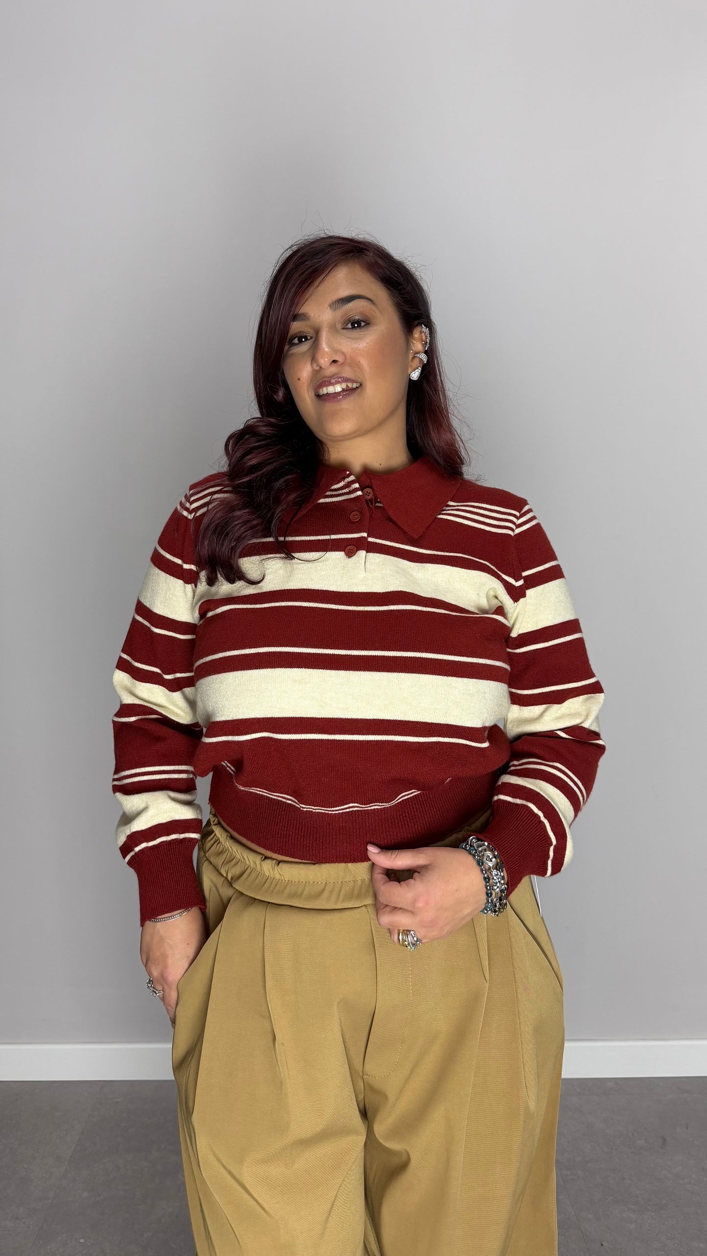 Pull Righetta a polo Rossa AND2517