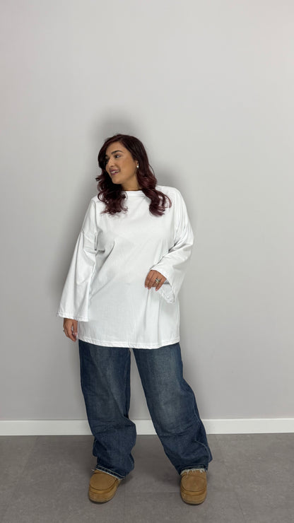 T-Shirt Silhouette con spalline Bianca TS44