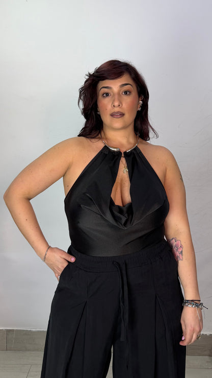 Body Choker Nero in lycra 37962