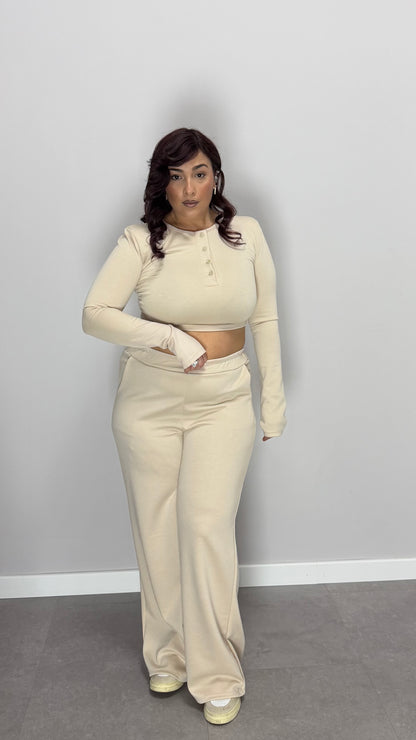 Coordinato Sis In tuta Beige con guantino e spalline FF44