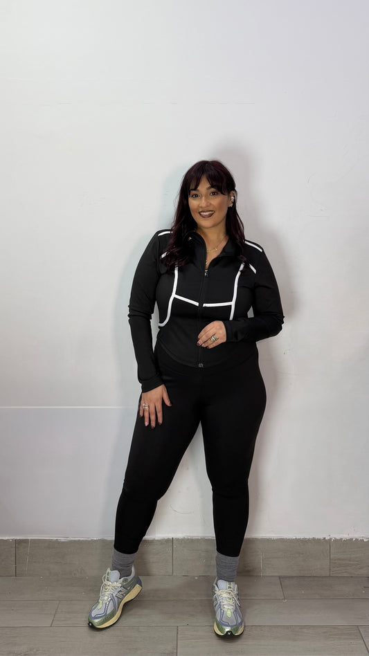 Coordinato Set Run in Lycra Nero RTT59279