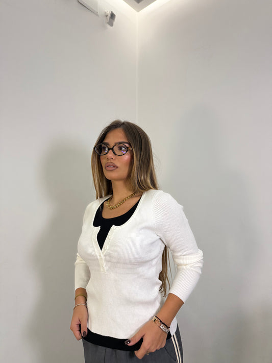 Maglioncino Dual soul bianco 1516