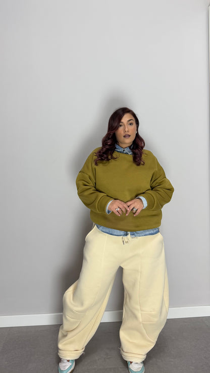 Pantalone in Tuta Felpato BellaBalloon panna MAR66685