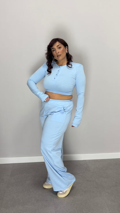 Coordinato Sis in tuta Azzurro con guantino e spalline FF44
