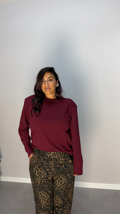 T-shirt Helena Bordeaux con spalline F0638