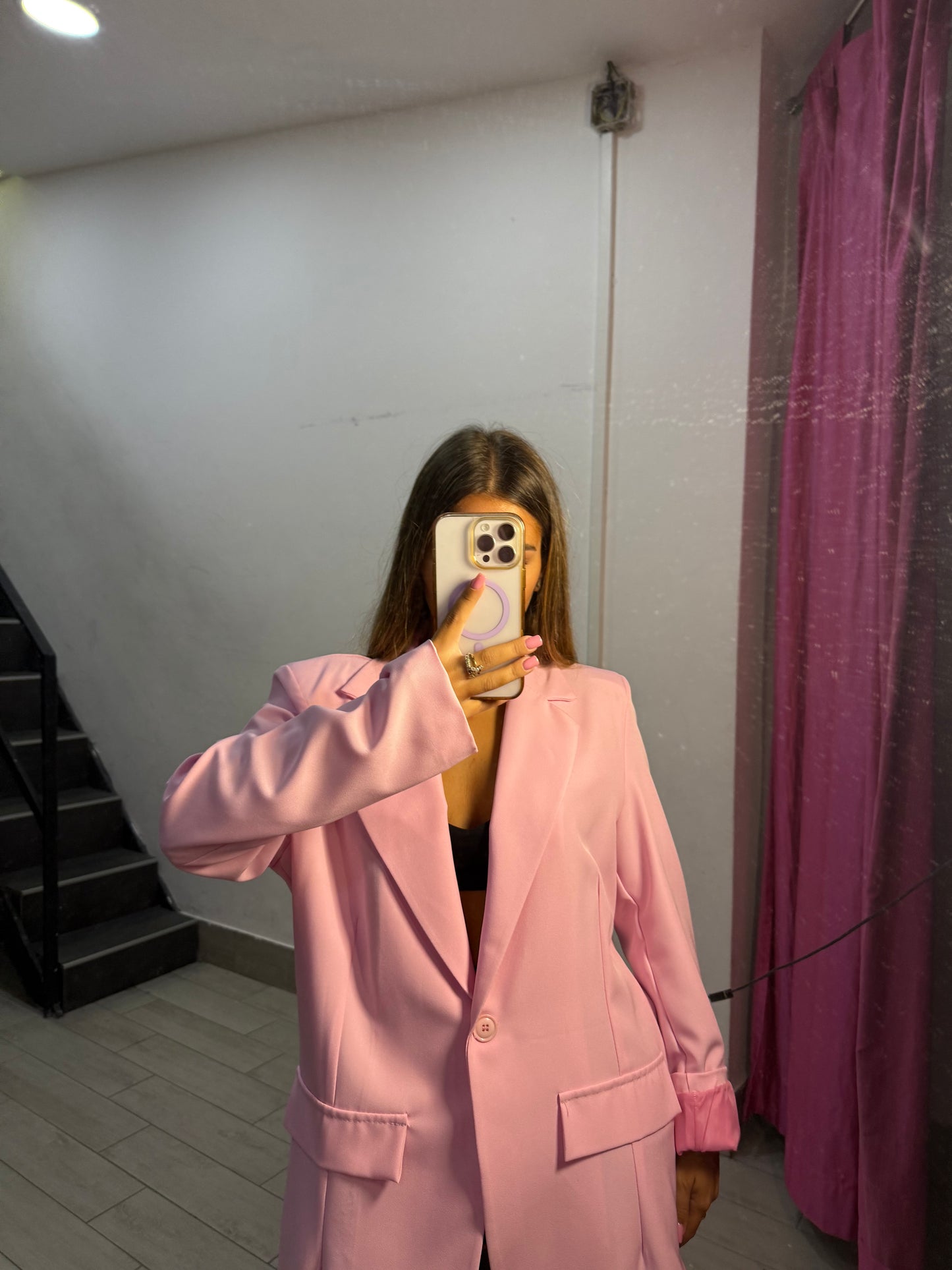 giacca monopetto  rosa m11035